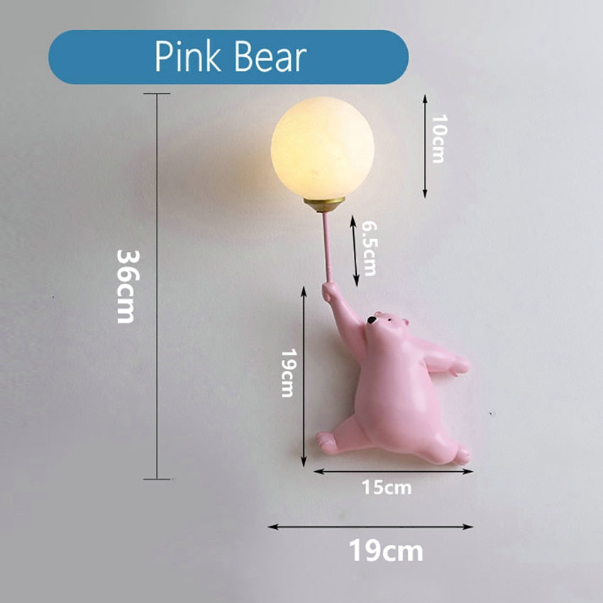 Children's Room Lighting LED Wall Lights Moon Cartoon Bear Wall Lights