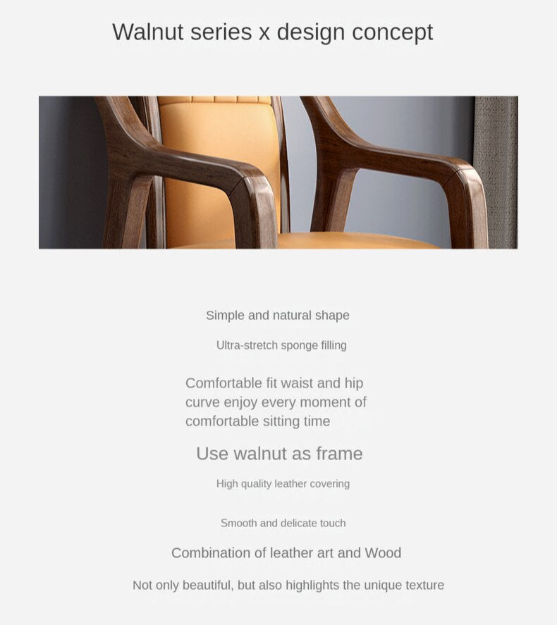 Armchair Solid Wood Walnut Leisure Sessel Office Chairs