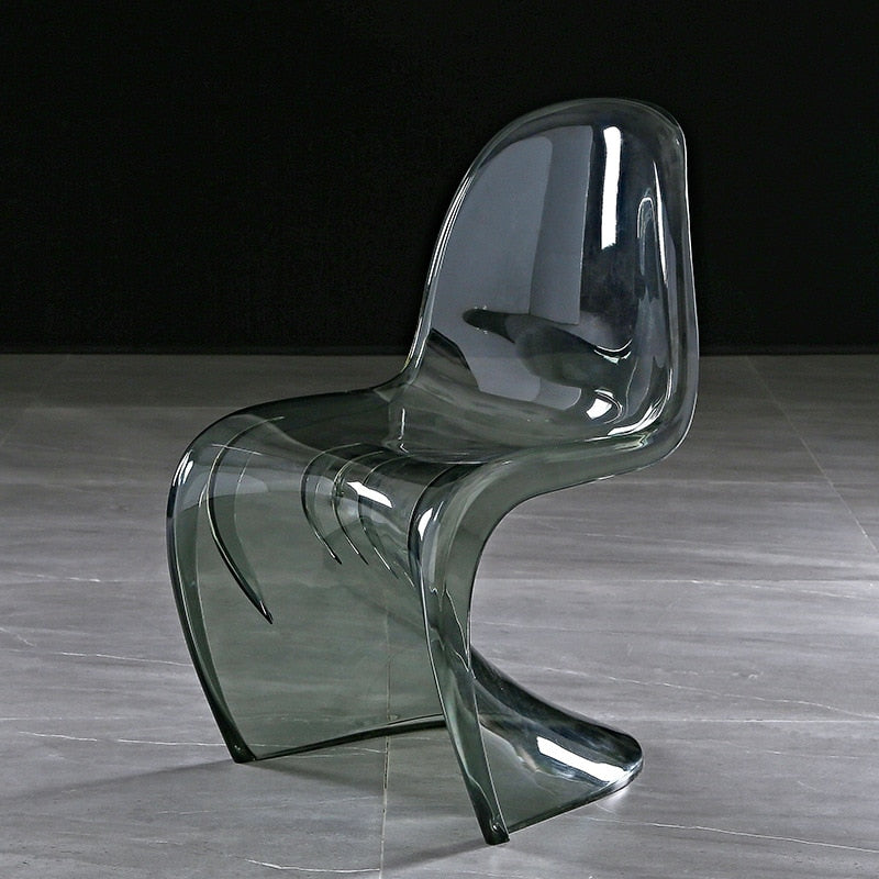 Pandong S-Type Dining Chair - Plastic, Stackable, Modern Design