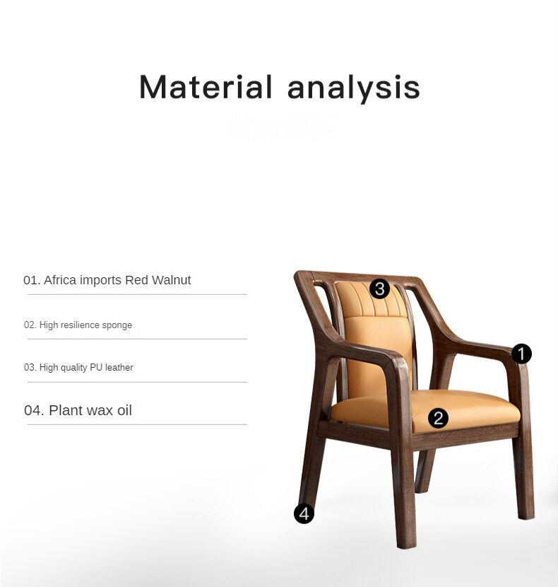 Armchair Solid Wood Walnut Leisure Sessel Office Chairs