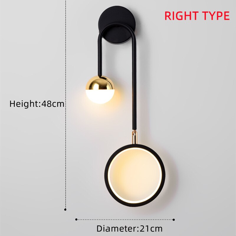 Wall Lamps Modern Led Nordic Sconce Round Rotatable Corridor Bedside Wall Lights