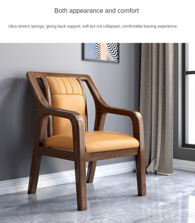 Armchair Solid Wood Walnut Leisure Sessel Office Chairs