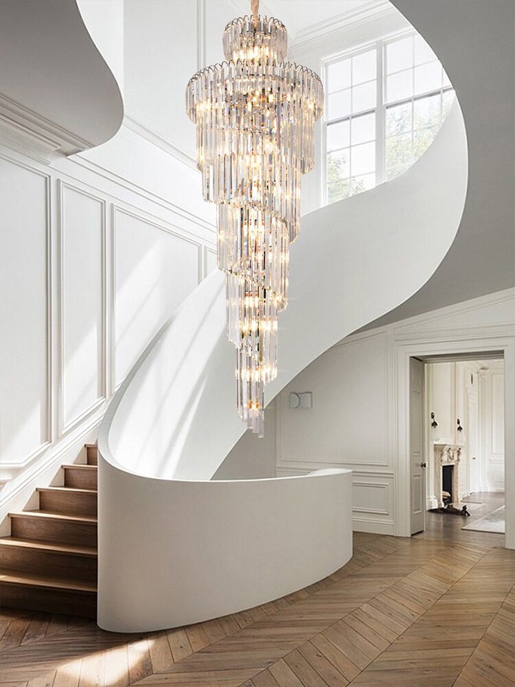 Chandelier Modern Loft Crystal Lamp Living Room Large Long Crystal Lights Chandeliers