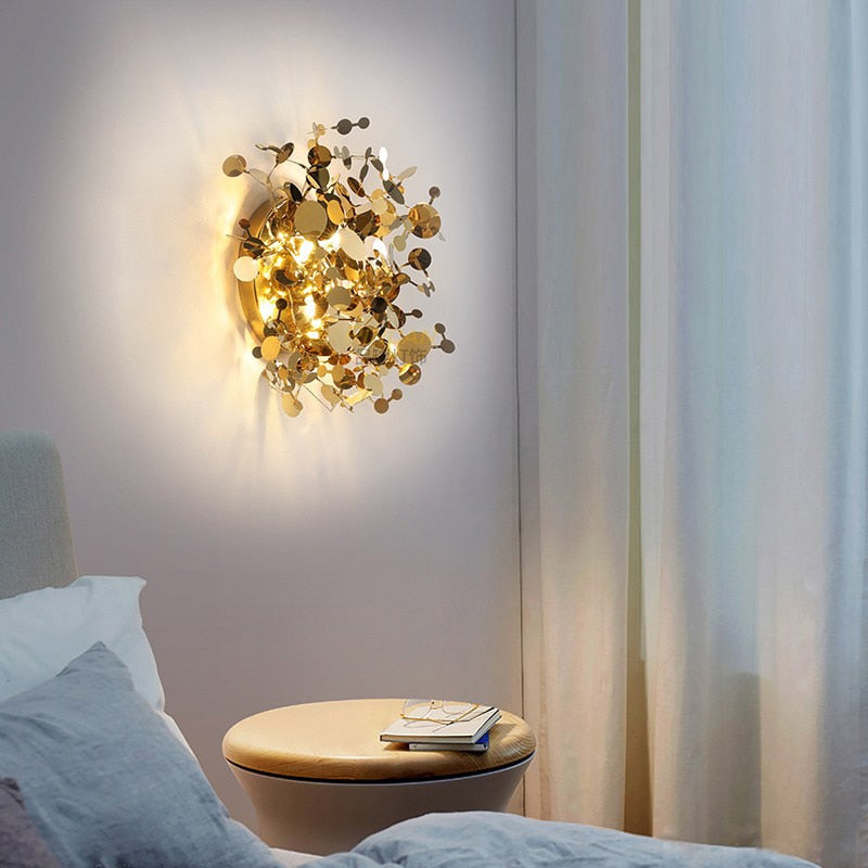 Wall Lamps Modern LED Stainless Steel Leaves Indoor Wall Lights