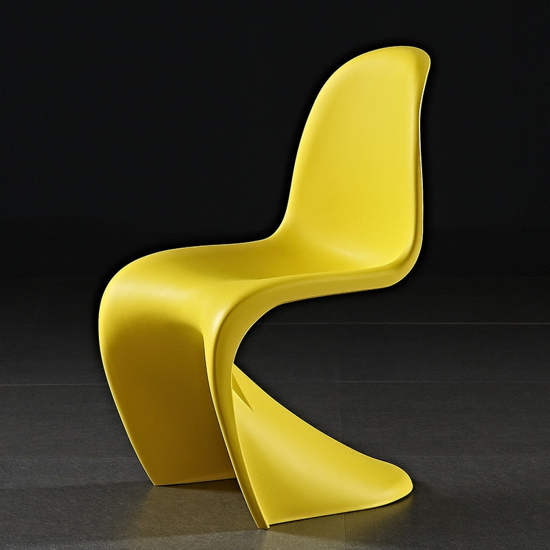 Pandong S-Type Dining Chair - Plastic, Stackable, Modern Design
