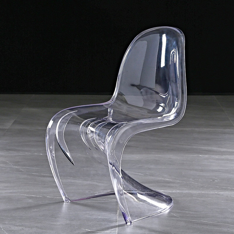 Pandong S-Type Dining Chair - Plastic, Stackable, Modern Design