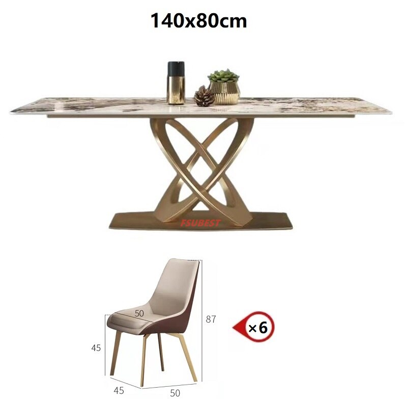 Dining Tables Sets New Rock Plate Slate Contemporary Gold Luxury Esstisch Set