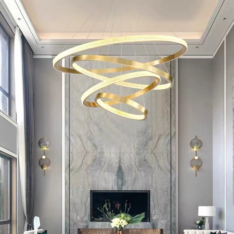 Chandelier Nordic Minimalist Led Dining Room Living Room Circular Office Chandeliers