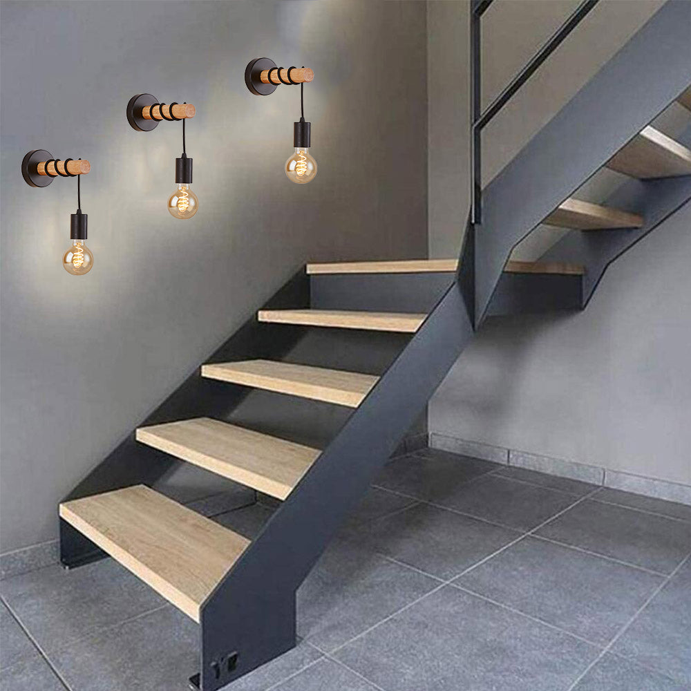 Wall Lamps Modern Minimalist Indoor Wood E27 Wall Lights