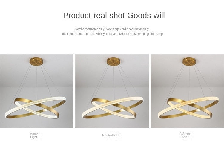 Chandelier Nordic Minimalist Led Dining Room Living Room Circular Office Chandeliers