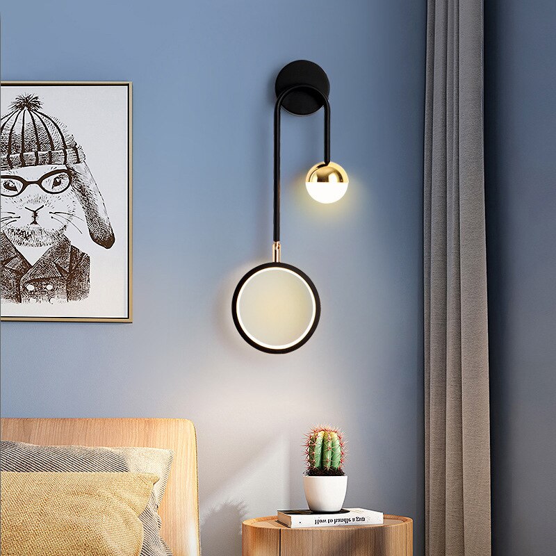 Wall Lamps Modern Led Nordic Sconce Round Rotatable Corridor Bedside Wall Lights