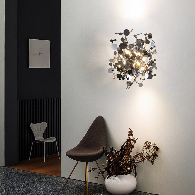 Wall Lamps Modern LED Stainless Steel Leaves Indoor Wall Lights