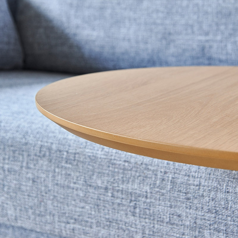 Minimalist Mahogany Round Tea Table - Modern End Accent Table