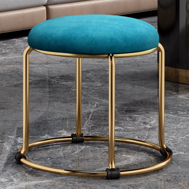 Chaise ronde tabouret rembourré meubles or argent tabourets pouf chaises