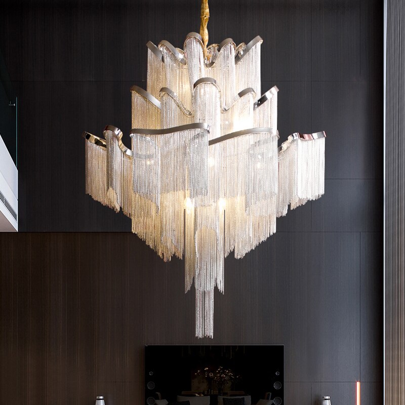 Chandelier LED Post-Modern Tassel//Duplex Building Loft Italian Superior Light