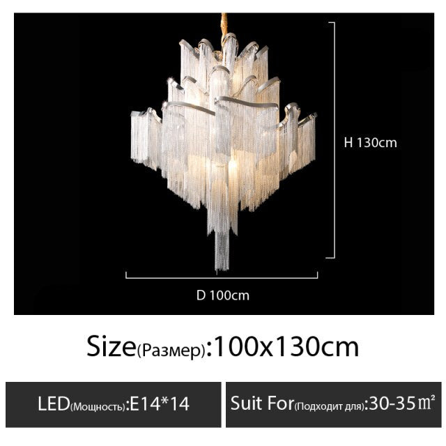 Chandelier LED Post-Modern Tassel//Duplex Building Loft Italian Superior Light