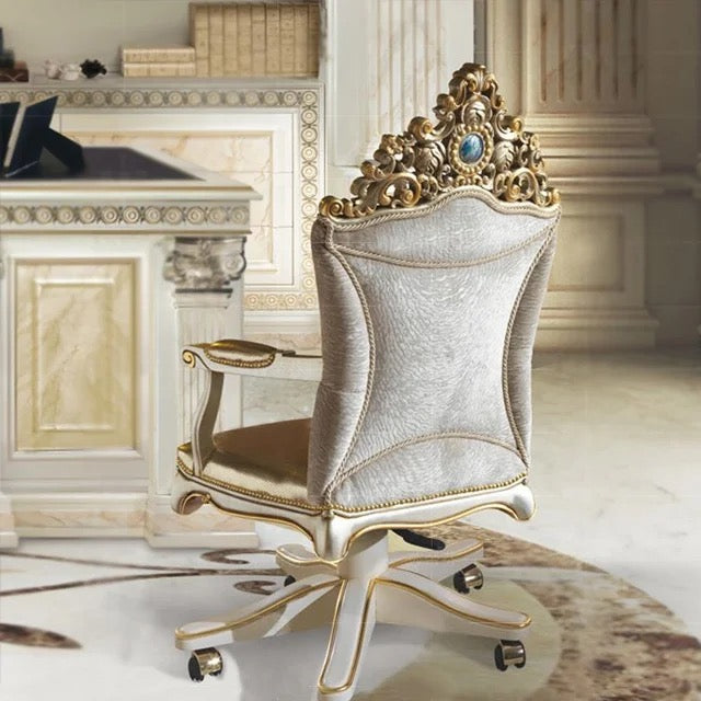 Baroque Italian Classical Royal Luxury Office Desk & Chair Set
