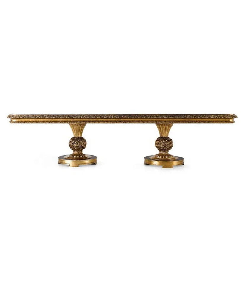 CDH French Style Handmade Baroque Luxury Dining Table Set, Dining Room Furniture