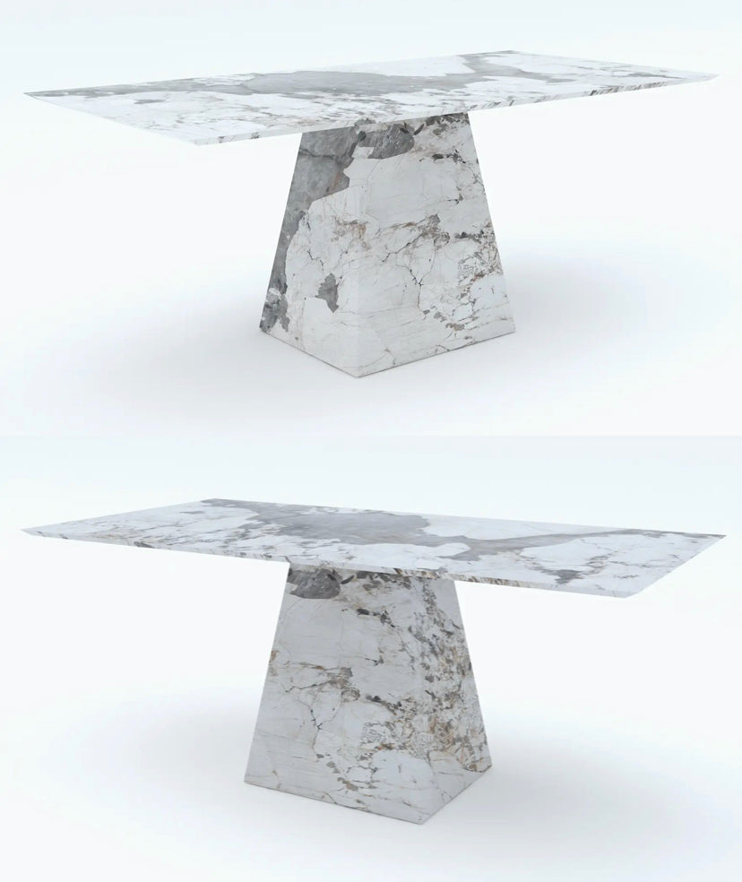 Modern Luxury Rectangular Marble Dining Table - Pandora Finish Italian Design