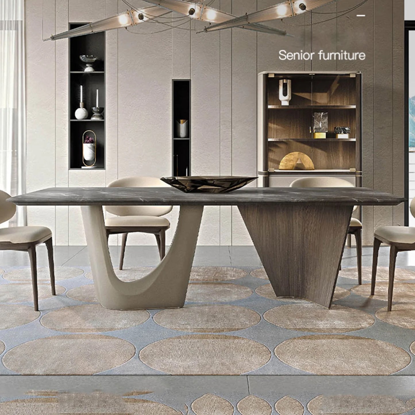 Modern Luxury Square Marble Dining Table - 6-Seater Minimalist Italian Design