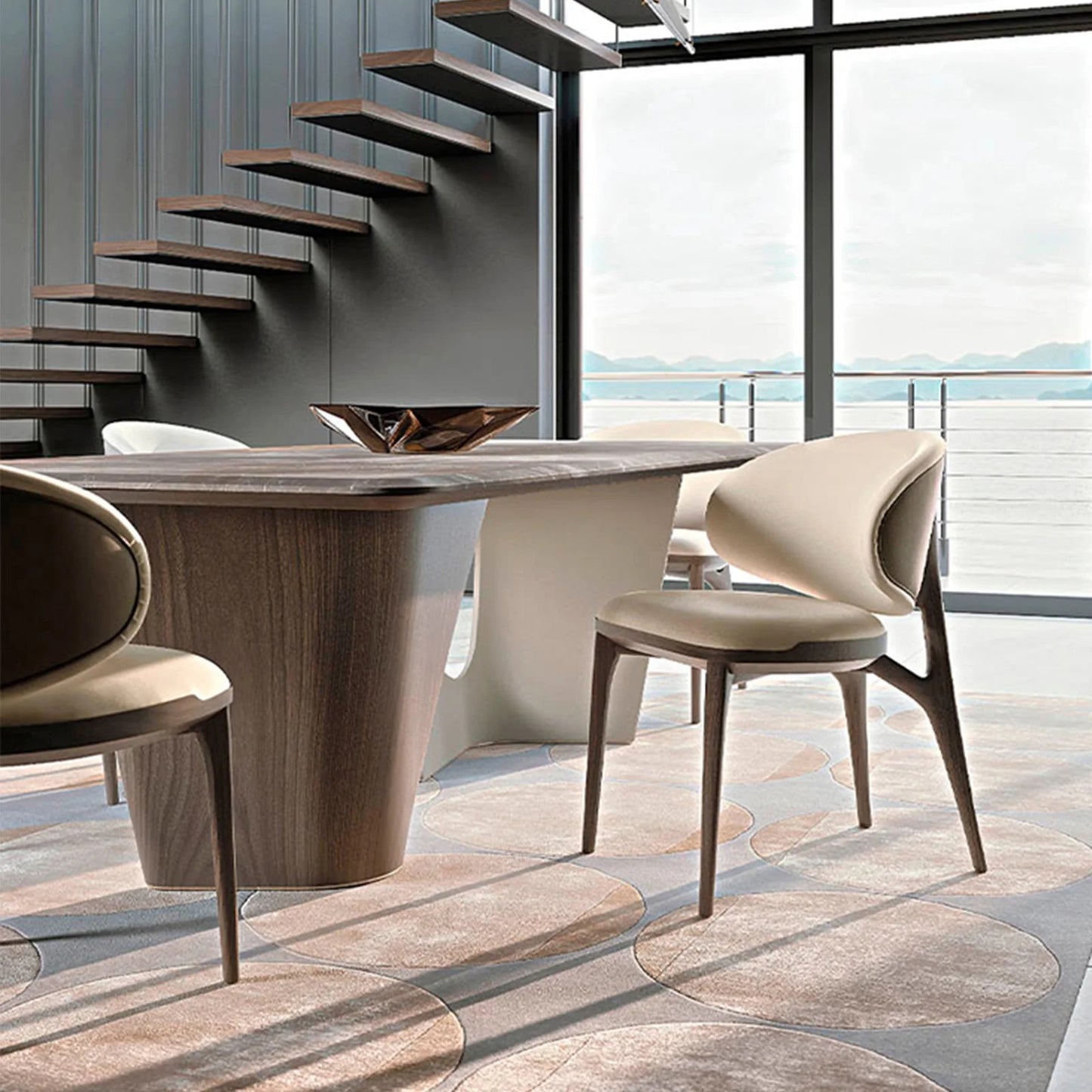 Modern Luxury Square Marble Dining Table - 6-Seater Minimalist Italian Design