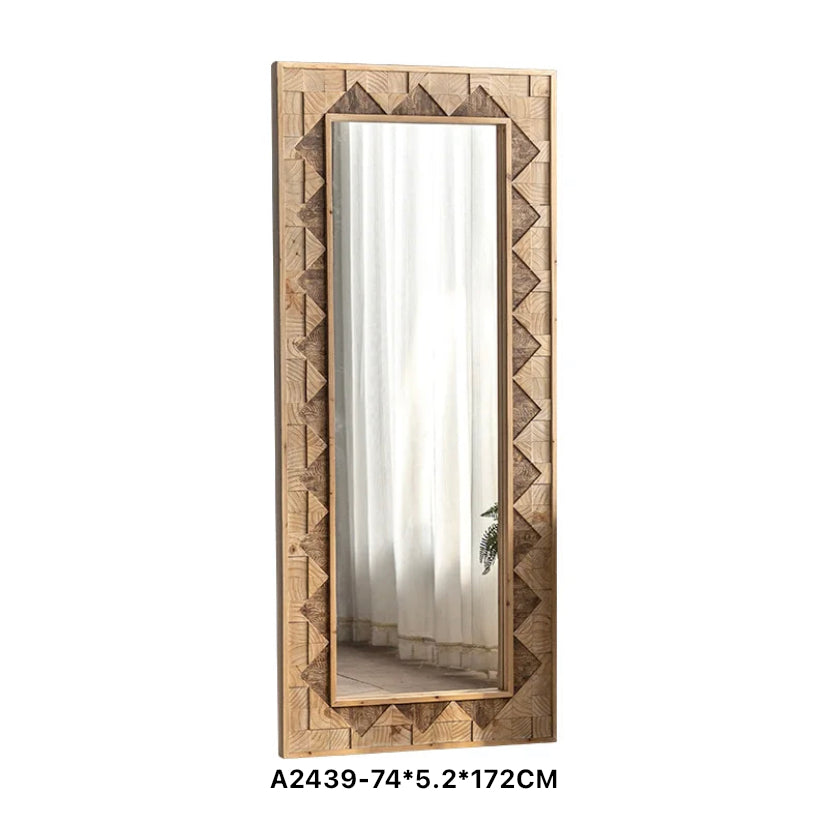 Large Mirror Farmhouse Vintage Solid Wood Floor Mirror Bedroom Hanging Wall Mounted Mirrors