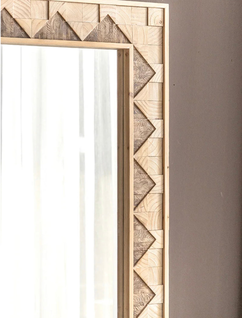 Large Mirror Farmhouse Vintage Solid Wood Floor Mirror Bedroom Hanging Wall Mounted Mirrors
