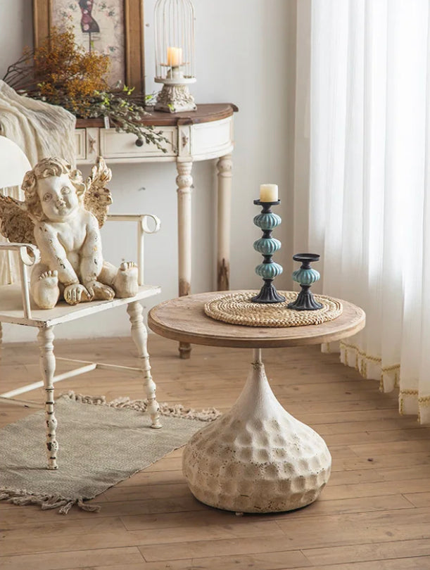 Scandinavian Retro Nesting Coffee Table - Adjustable Iron & Wood MDF Accent Table
