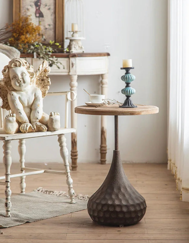 Scandinavian Retro Nesting Coffee Table - Adjustable Iron & Wood MDF Accent Table