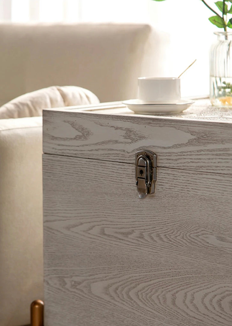 Nordic Modern French Nesting Coffee Table - Solid Wood Retro Luxury Accent Table with Storage