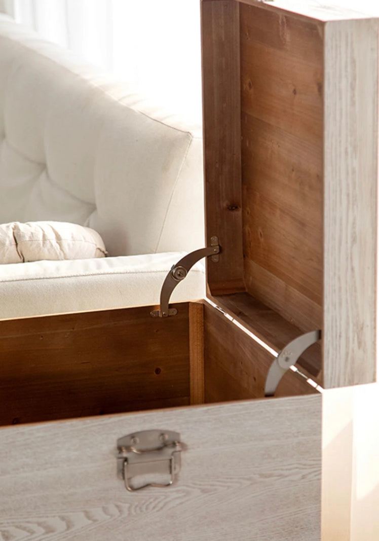 Nordic Modern French Nesting Coffee Table - Solid Wood Retro Luxury Accent Table with Storage