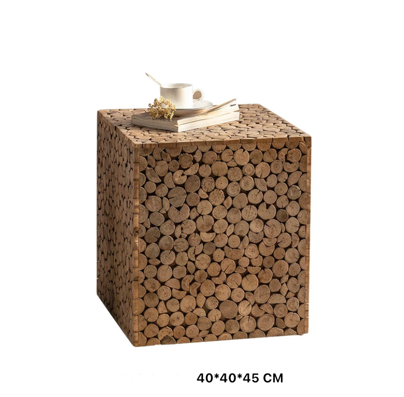 Japanese Handcrafted Solid Wood Nesting Tea Table - Modern Adjustable Accent Table