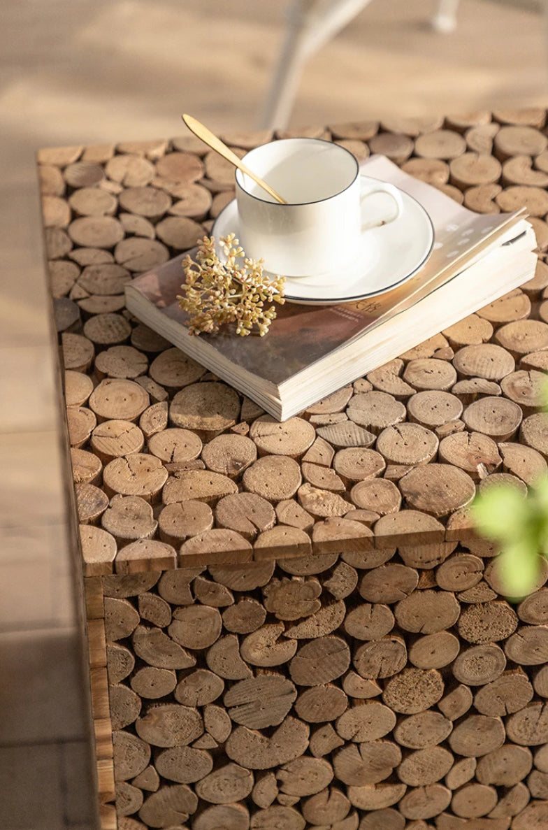 Japanese Handcrafted Solid Wood Nesting Tea Table - Modern Adjustable Accent Table