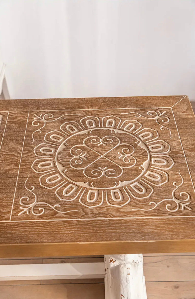 Classic Farmhouse Tea Table - Handcrafted Pine & Ash Accent Table