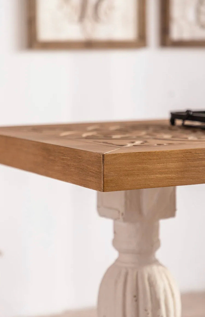 Classic Farmhouse Tea Table - Handcrafted Pine & Ash Accent Table