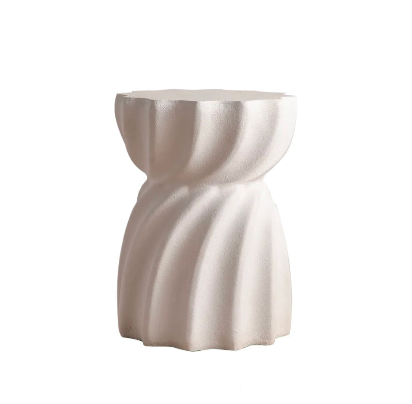 French White Fir Wood End Table - Adjustable Modern Living Room Accent Tea Table