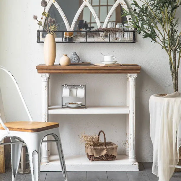 Antique Console Table - Adjustable Fir & MDF Hallway Accent Table