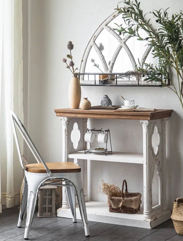 Antique Console Table - Adjustable Fir & MDF Hallway Accent Table