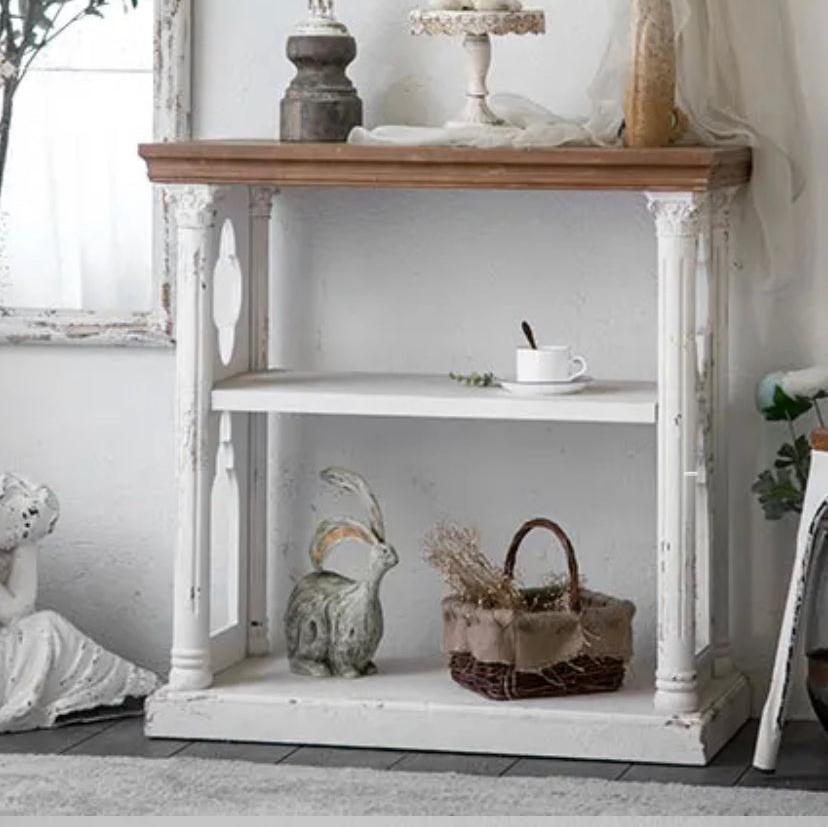 Antique Console Table - Adjustable Fir & MDF Hallway Accent Table