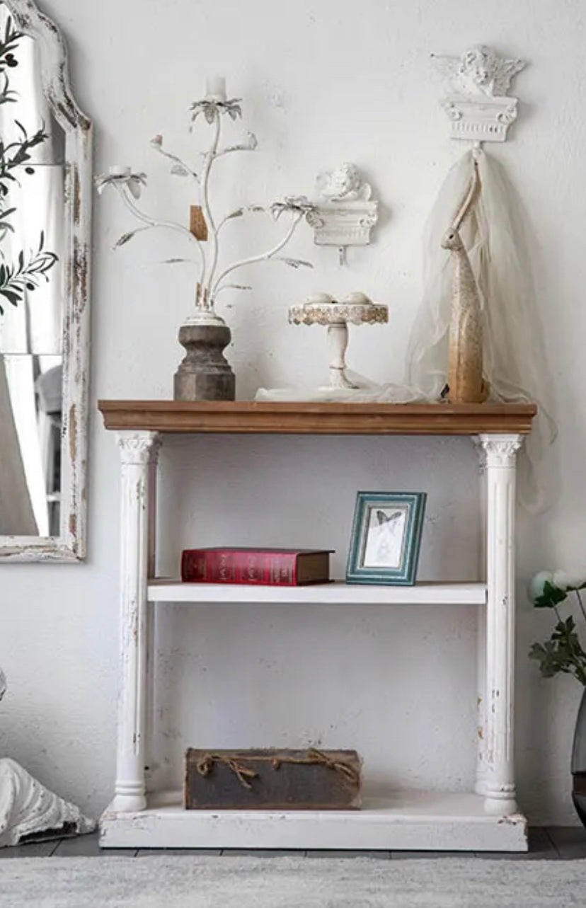 Antique Console Table - Adjustable Fir & MDF Hallway Accent Table