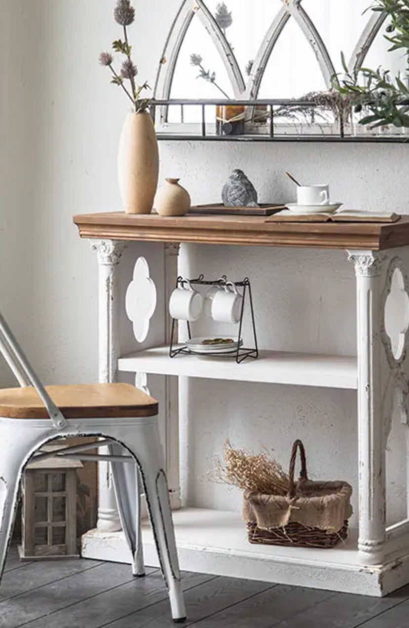 Antique Console Table - Adjustable Fir & MDF Hallway Accent Table