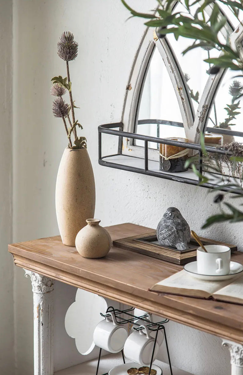 Antique Console Table - Adjustable Fir & MDF Hallway Accent Table