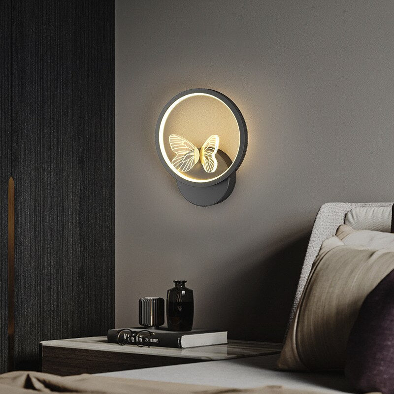 Wall Lamps Modern LED Sconce Butterfly Aisle Gold Bedside Corridor Wall Lights