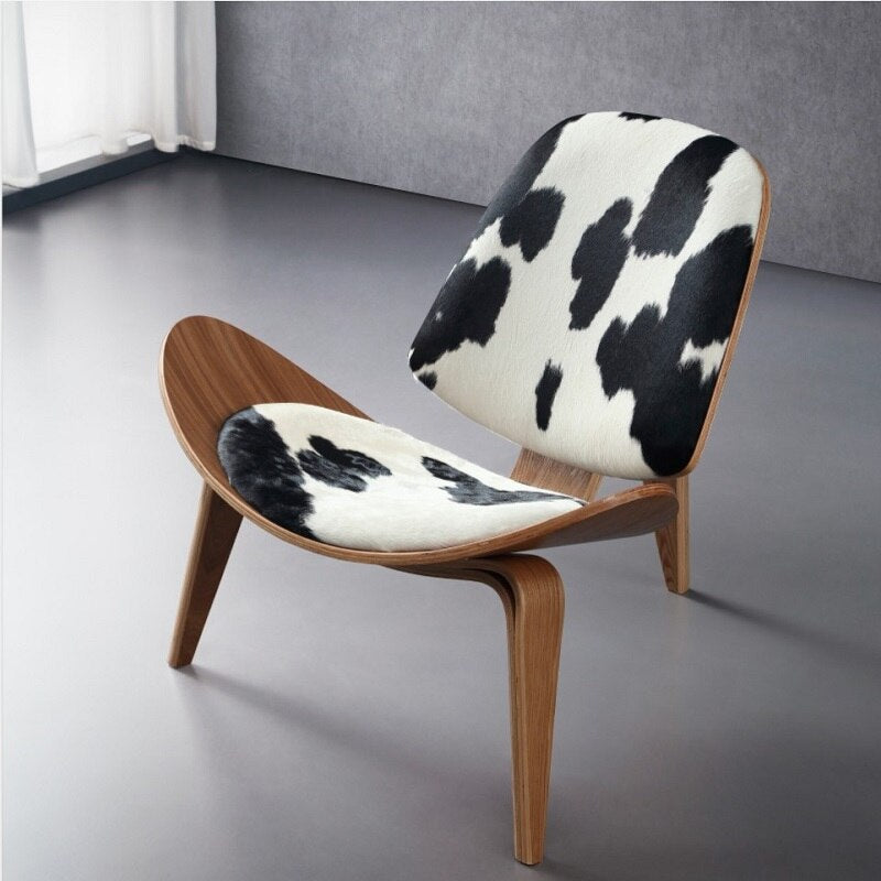 Panton Shell Lounge Chair - Genuine Leather, Wood, Customizable