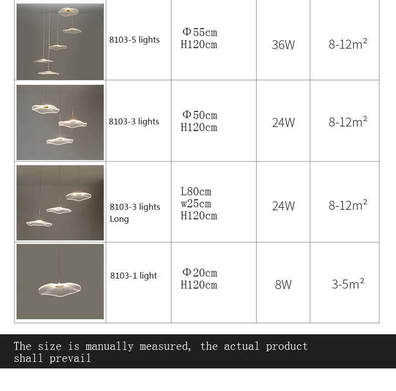 Lampe suspendue bulle LED feuille de Lotus, lampe suspendue en acrylique