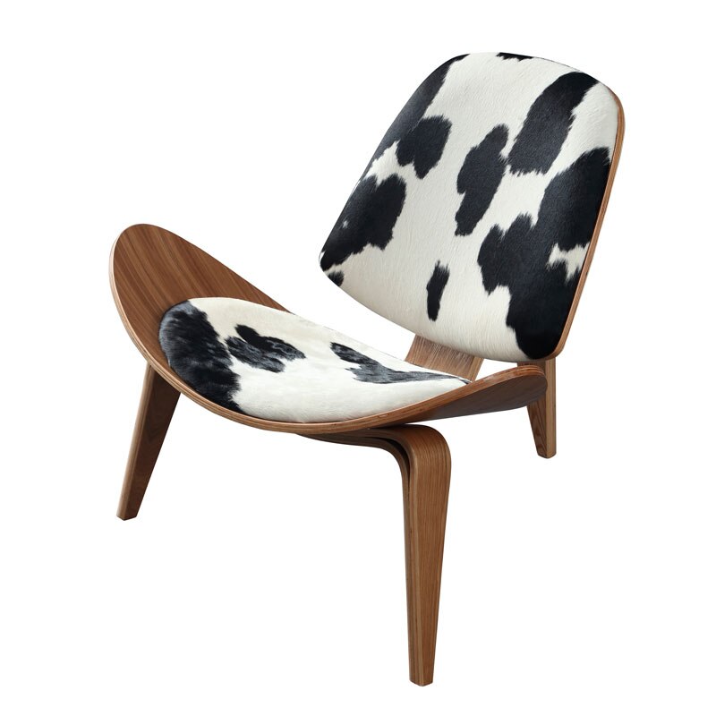 Panton Shell Lounge Chair - Genuine Leather, Wood, Customizable