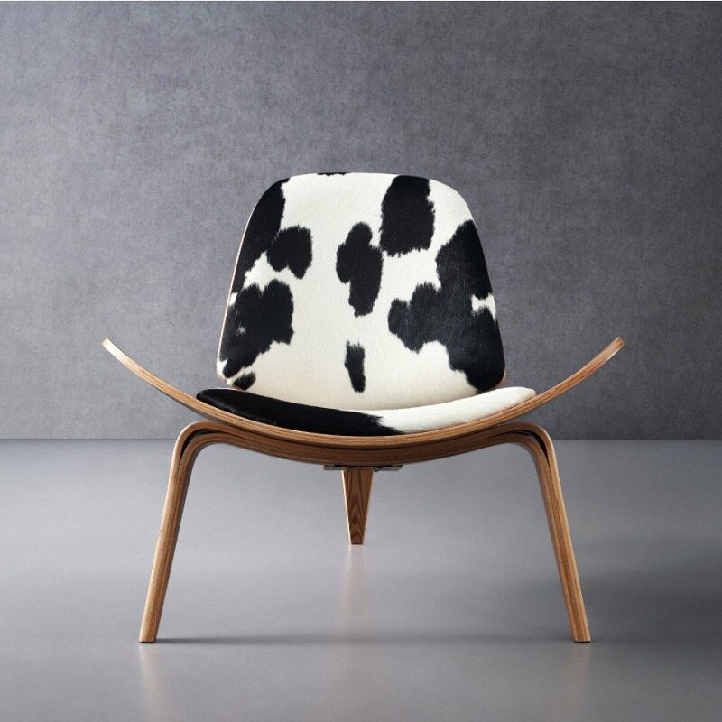 Panton Shell Lounge Chair - Genuine Leather, Wood, Customizable