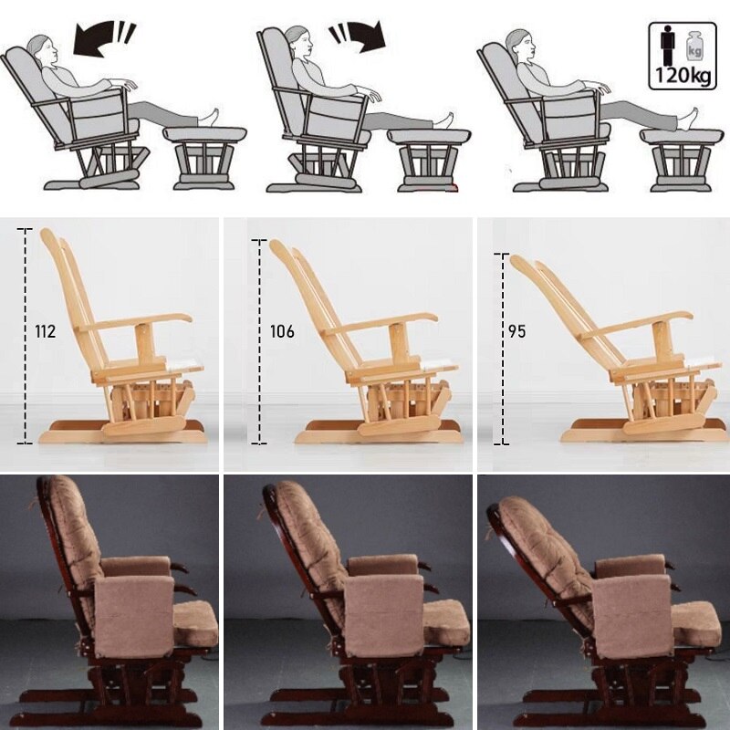 Rocking Chair Moden Designer Chaise Lounge Leather Leisure Wooden Schaukelstühl Wingchairs