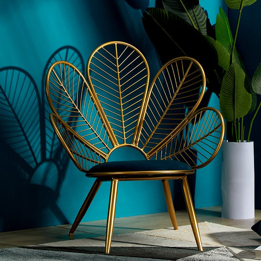 Round Chair Modren Peacock Shape Wrought Iron Ins Table Minimalist Round Chairs Sets