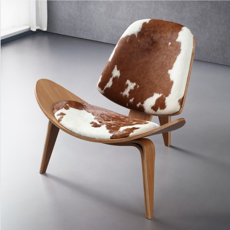 Panton Shell Lounge Chair - Genuine Leather, Wood, Customizable